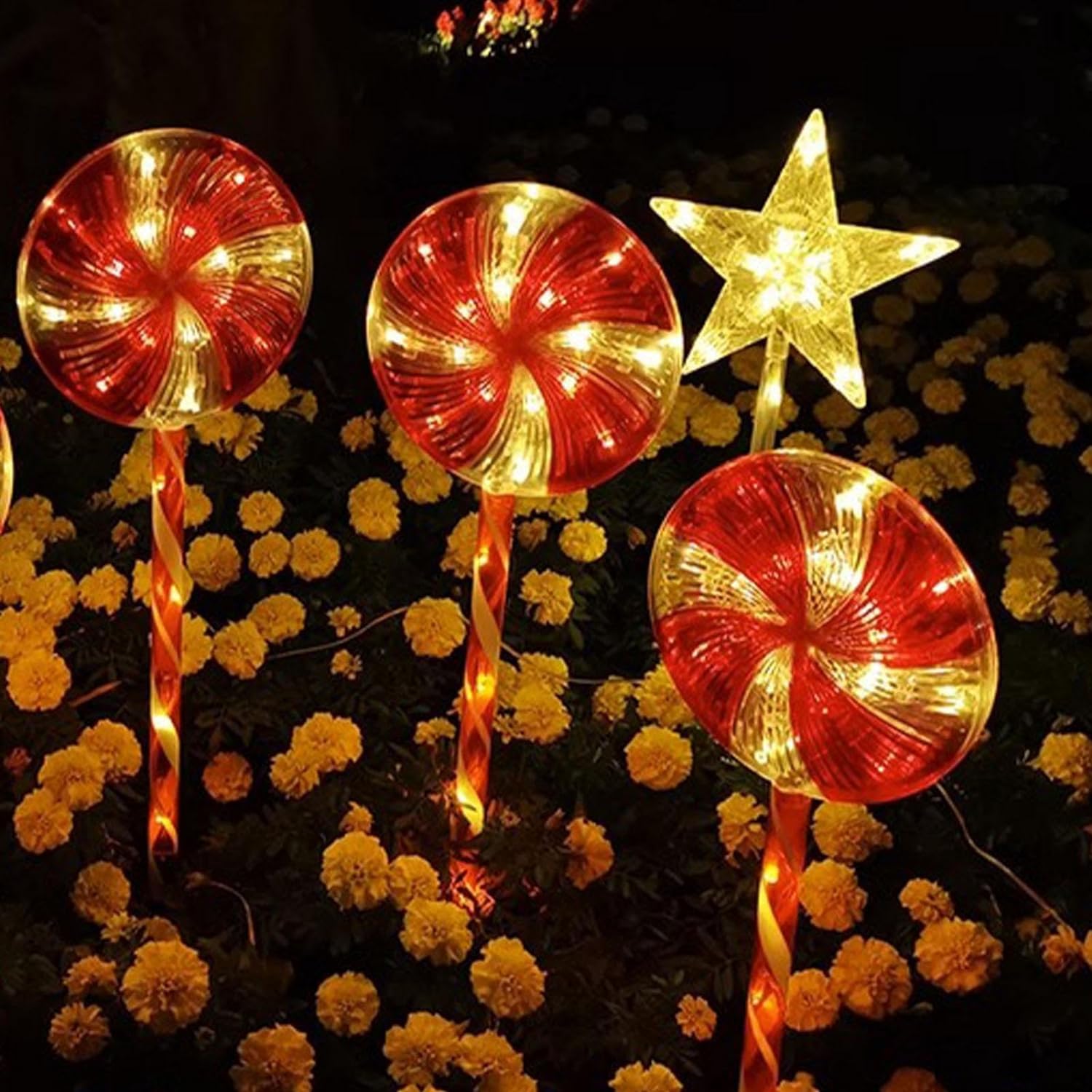 Hilights - Solar Christmas Lollipop Pathway Lights (Set Of 5)