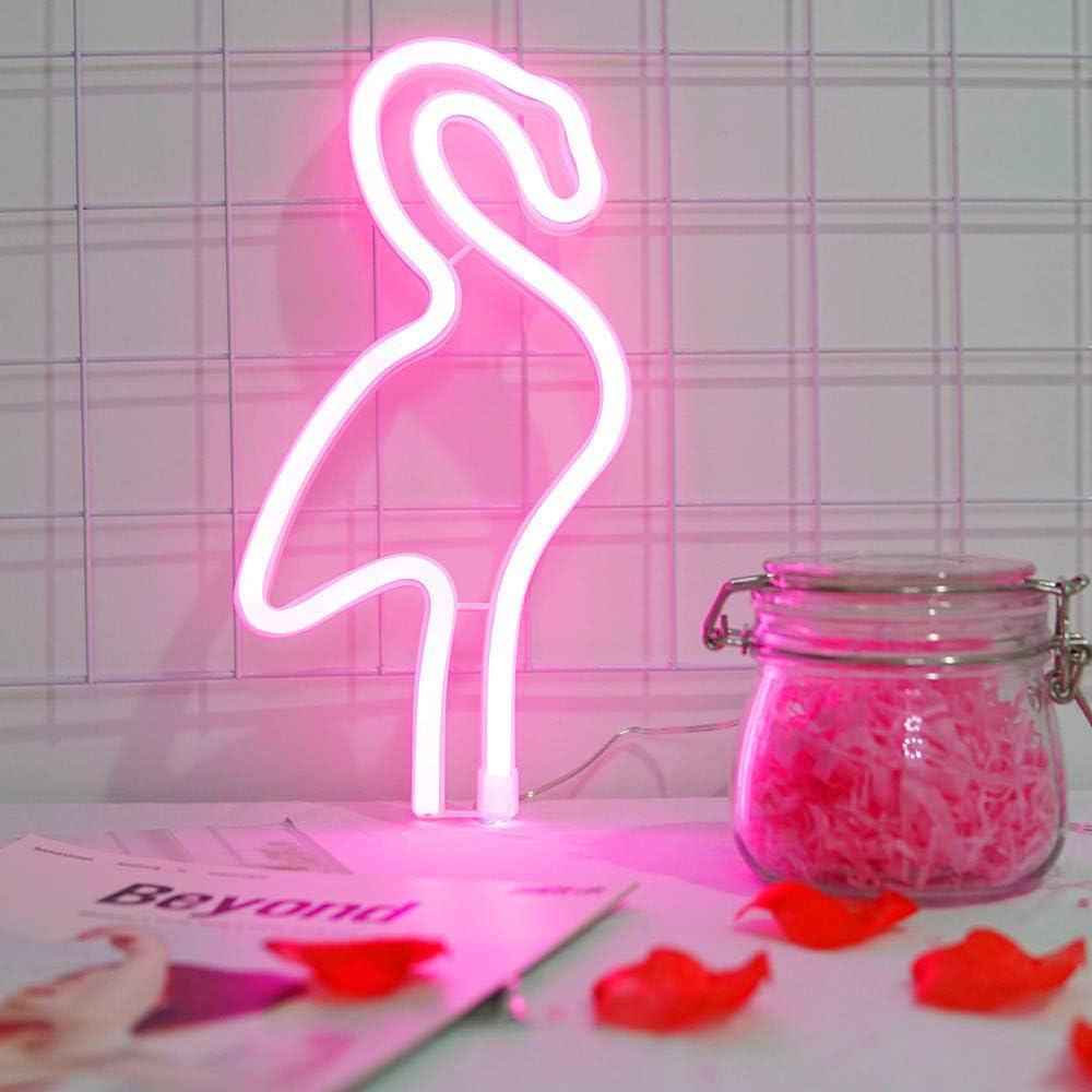 Flamingos Neon Light (Pink) (USB+Battery) (Hanging)