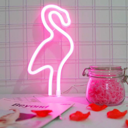 Flamingos Neon Light (Pink) (USB+Battery) (Hanging)