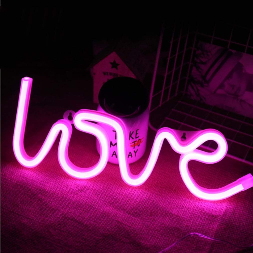 Love Neon Light (Pink) (USB+Battery) (Hanging)