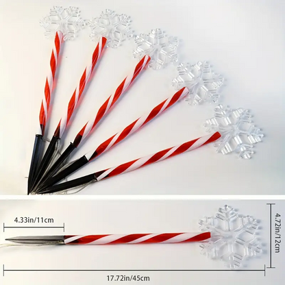 Solar Christmas Snowflake Garden Lights (Set of 5)