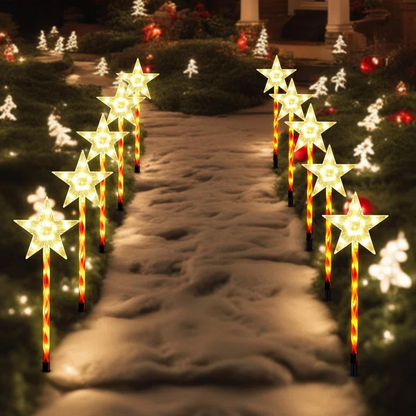 Solar Christmas Star Garden Lights (Set of 5)