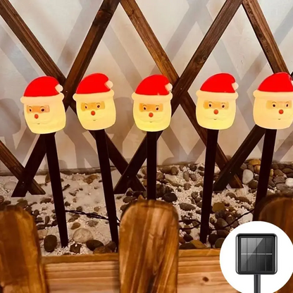 Solar Christmas Santa Garden Lights (Set of 5)