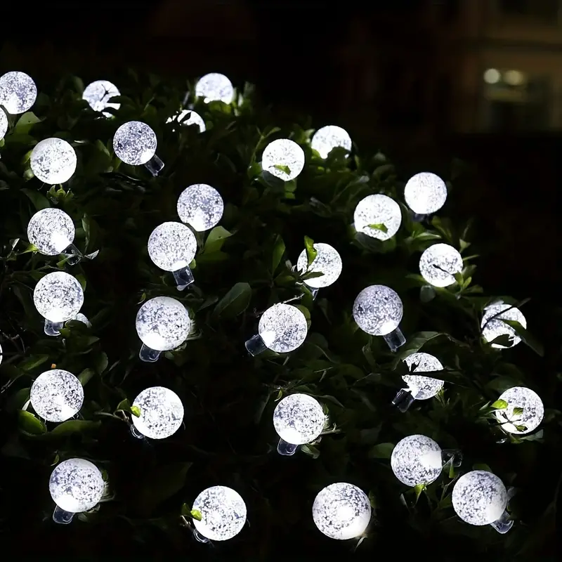 50 LED Bubble Solar String Lights (White)