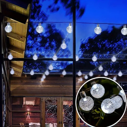 50 LED Bubble Solar String Lights (White)