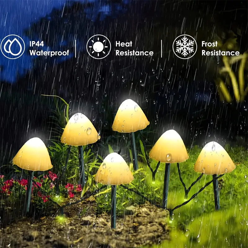 20 LED Mushroom Solar Garden Lights (Warm White)