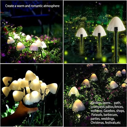 20 LED Mushroom Solar Garden Lights (Warm White)