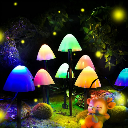 20 LED Mushroom Solar Garden Lights (Colour)