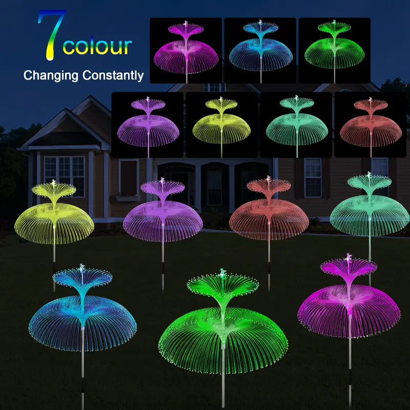 Jelly Fish Solar Garden Lights (Colour)(2 Layers)