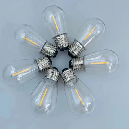 10m Drop Down 20 Bulbs Outdoor Festoon Lights (Solar Panel)