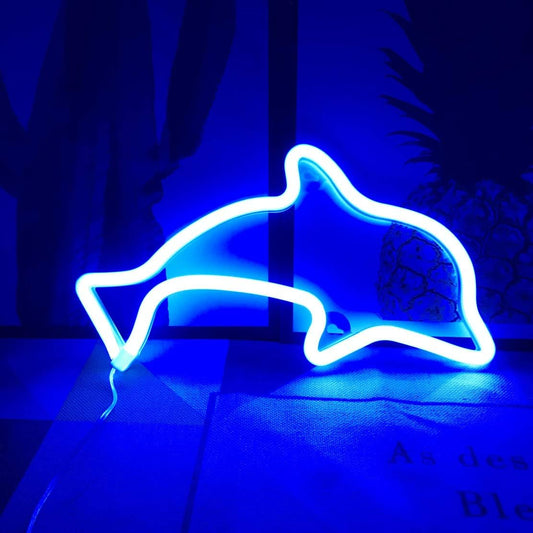 Dolphin Neon Light(Blue) (USB+Battery) (Hanging)