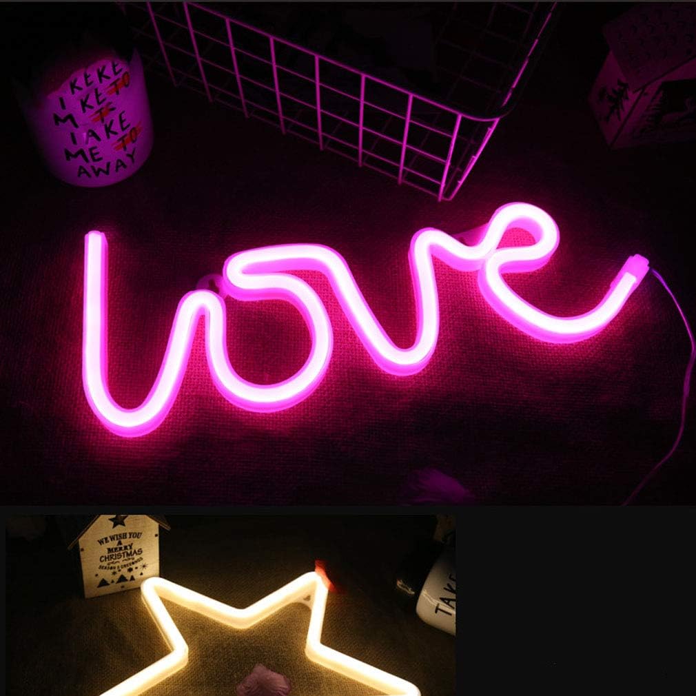 Love Neon Light (Pink) (USB+Battery) (Hanging)