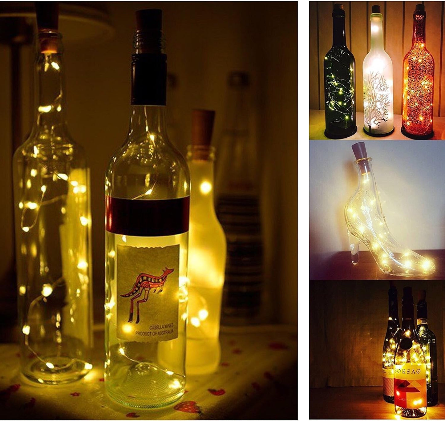 20 LED Solar Wine Bottle Lights (Warm White)