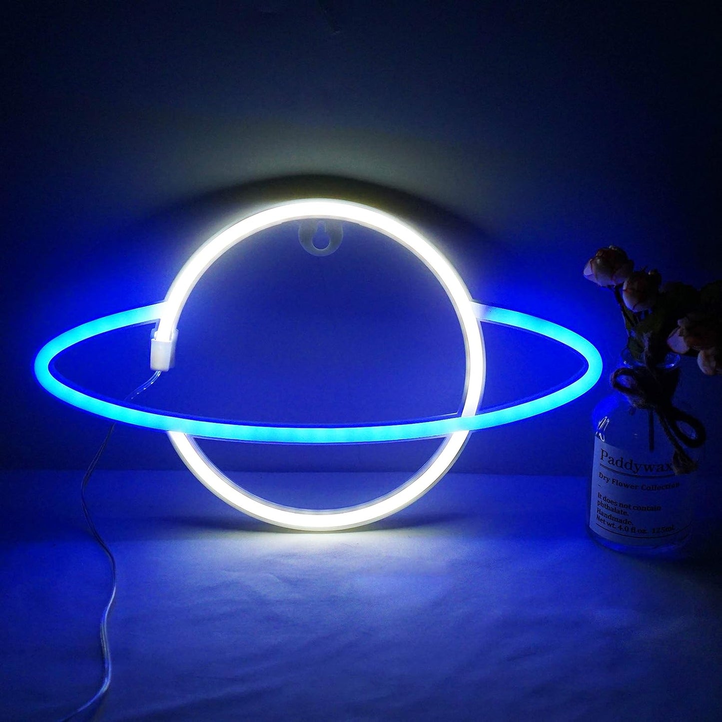 Planet Neon Light (Blue & Yellow) (USB+Battery) (Hanging)