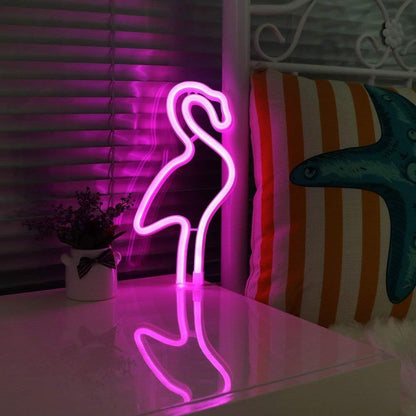 Flamingos Neon Light (Pink) (USB+Battery) (Hanging)