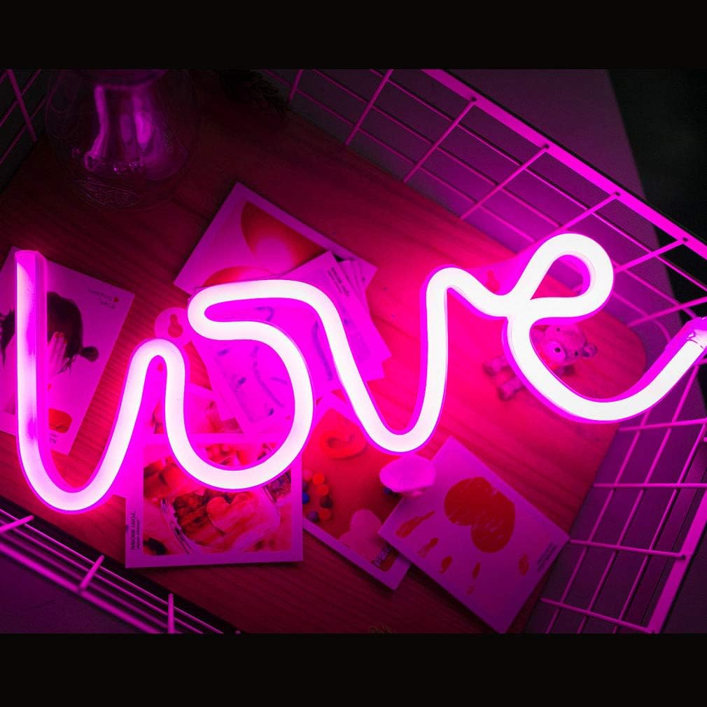 Love Neon Light (Pink) (USB+Battery) (Hanging)