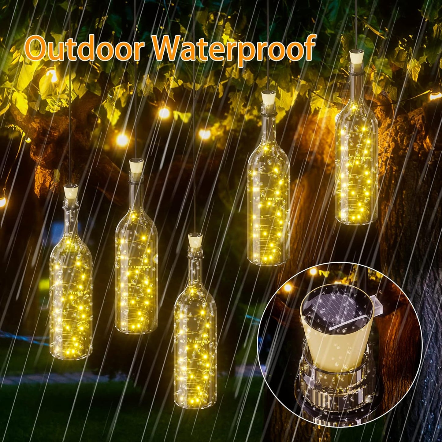 20 LED Solar Wine Bottle Lights (Warm White)