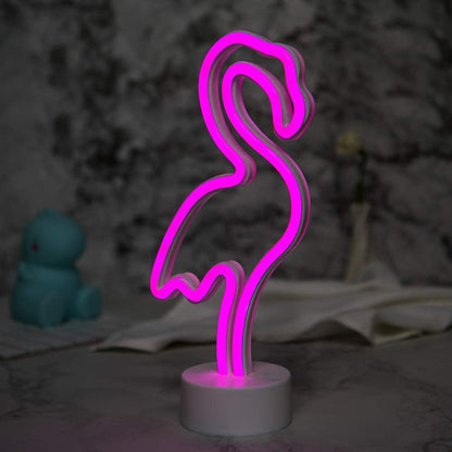 Flamingos Neon Light with Stand Base (Pink)(USB+Battery)