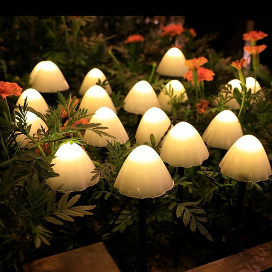 20 LED Mushroom Solar Garden Lights (Warm White)