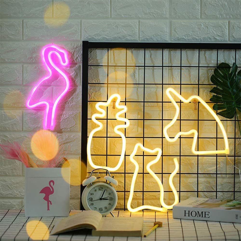 Flamingos Neon Light (Pink) (USB+Battery) (Hanging)