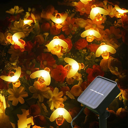 50 LED Bee Solar String Lights (Warm White)