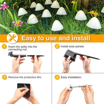 20 LED Mushroom Solar Garden Lights (Colour)