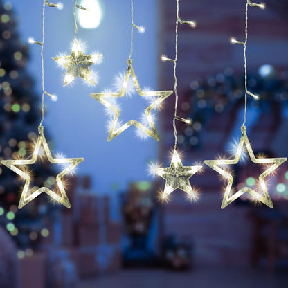 Christmas Star Holiday Curtain Lights 138 LED