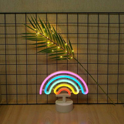 Rainbow Neon Light with Stand Base (USB+Battery)