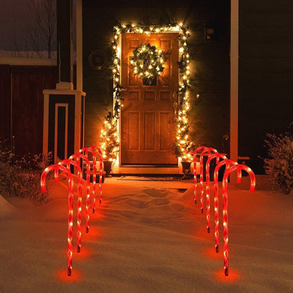 Solar Christmas Candy Cane Light (Set of 5)