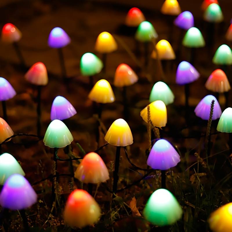 20 LED Mushroom Solar Garden Lights (Colour)