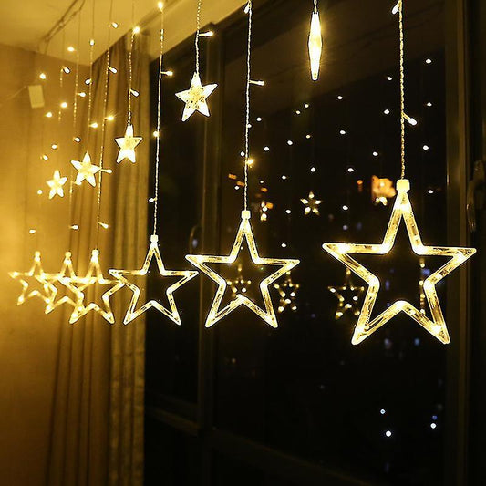 Christmas Star Holiday Curtain Lights 138 LED