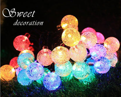 50 LED Bubble Solar String Lights (Colour)