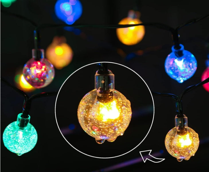 50 LED Bubble Solar String Lights (Colour)