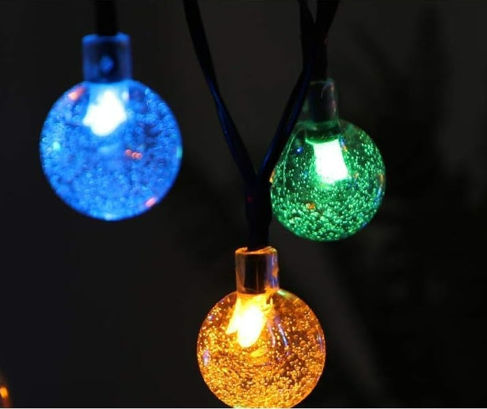 50 LED Bubble Solar String Lights (Colour)