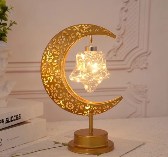 20 LED Golden Moon and Hanging Star Lamp