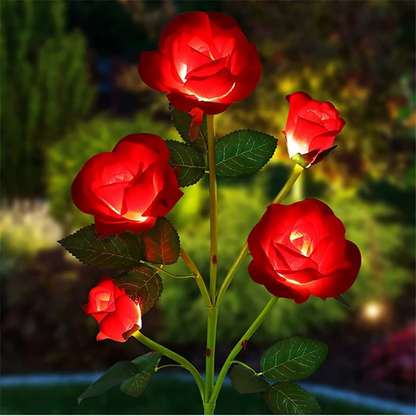 5 Leds Solar Rose Garden Light (Red+Warm White)