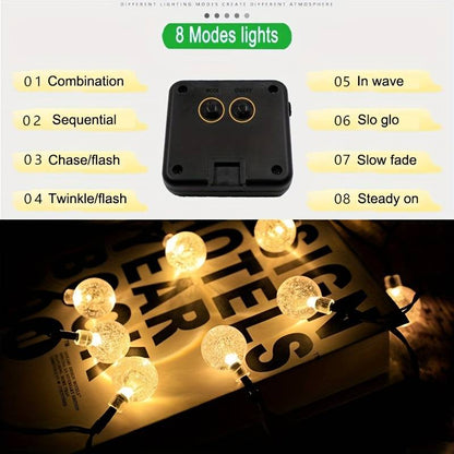 50 LED Bubble Solar String Lights (Warm White)