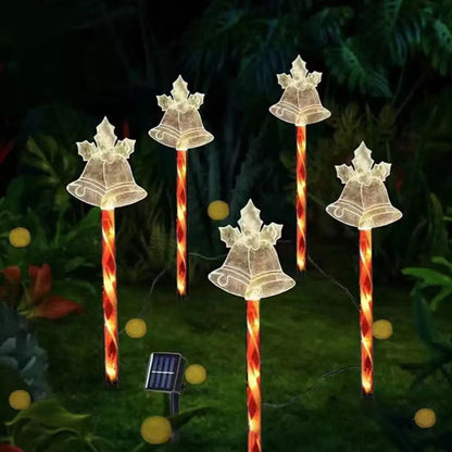 Solar Christmas Bell Garden Lights (Set of 5)